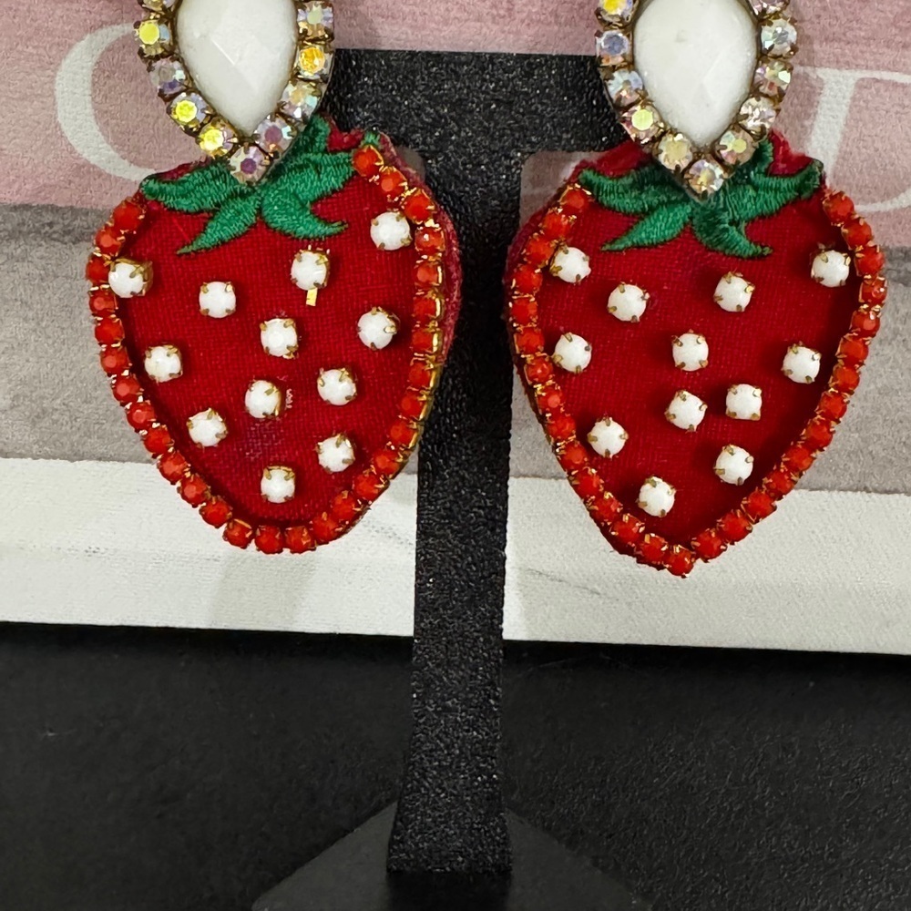 Strawberry Statement Earrings - Picture 2 of 4